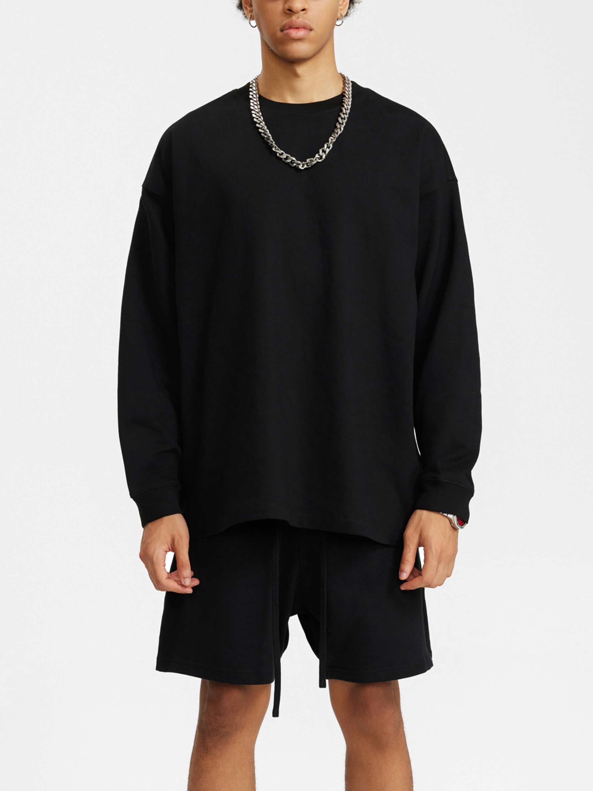Streetwear 305g FOG 100% Cotton Long Sleeve Tee